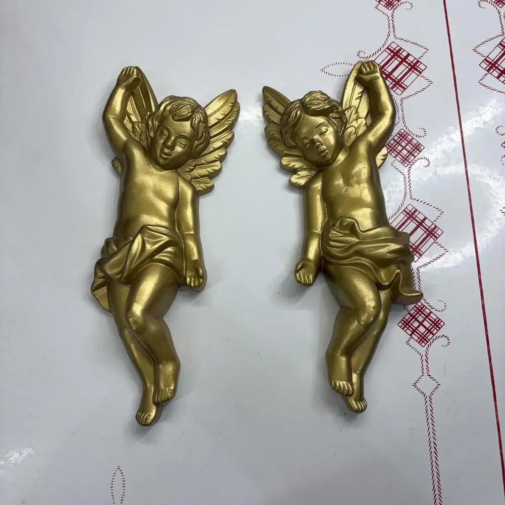 Miller studio cherub chalkware wall art vintage 1968